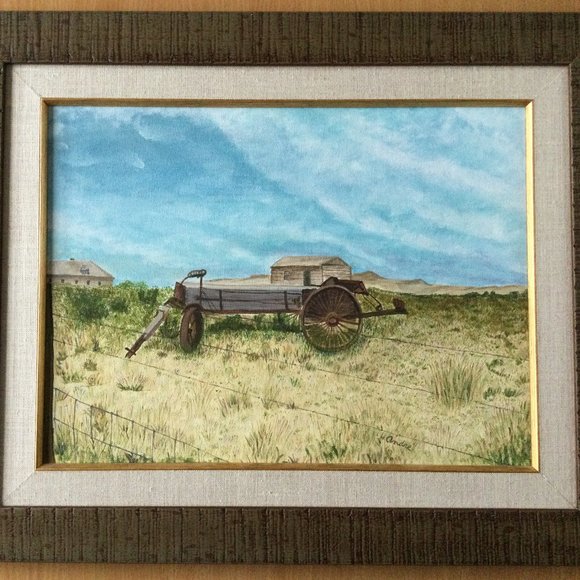 Original painting farm scene professionally framed - Picture 1 of 8
